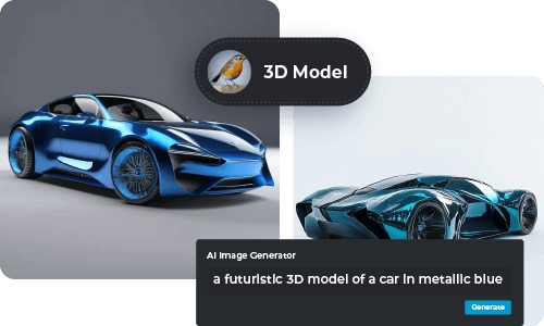 AI image generator interface showing the prompt 